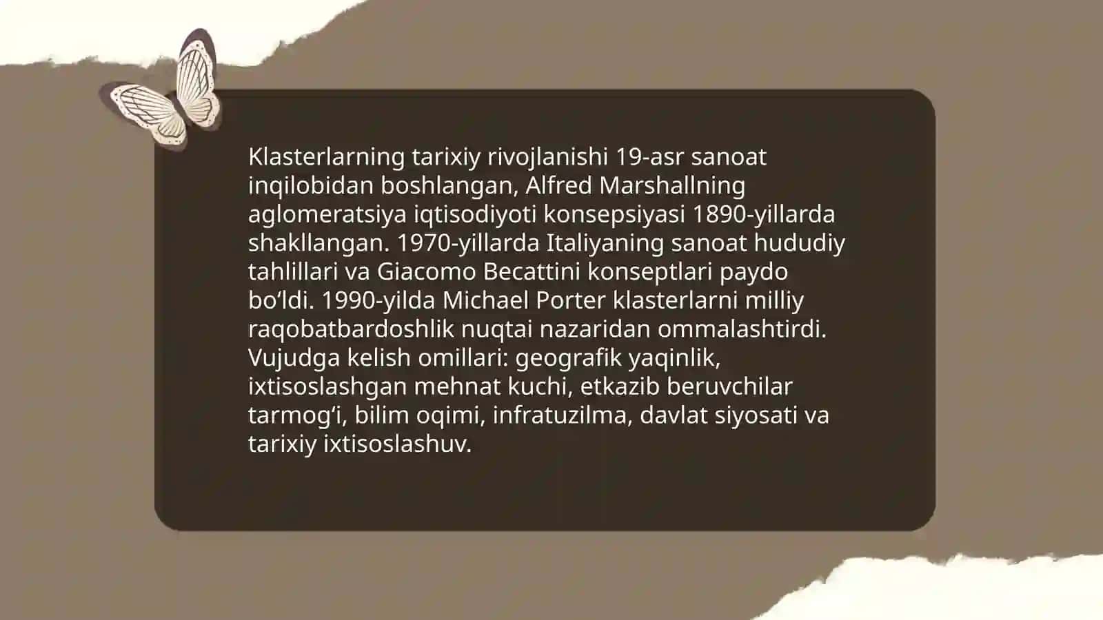 Sanoatda hududiy klasterlarning vujudga kelishi Zaripboyeva Xosiyat 4