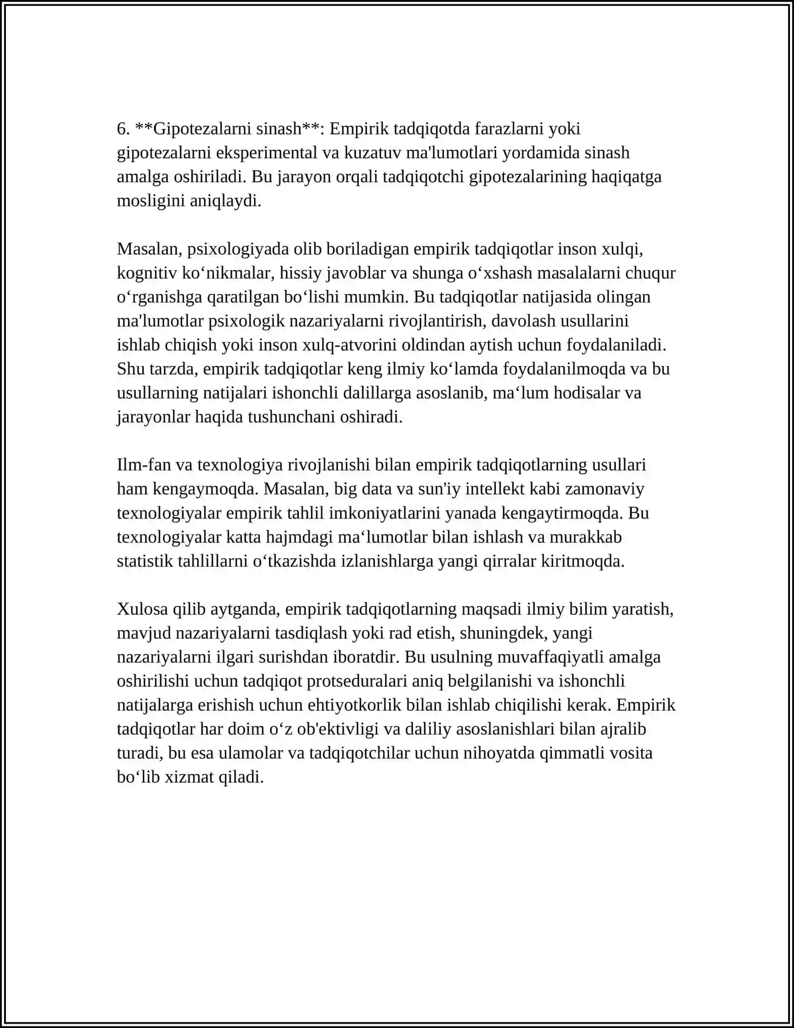 EMPIRIK TADQIQOTNING UMUMIY TAVSIFI 4