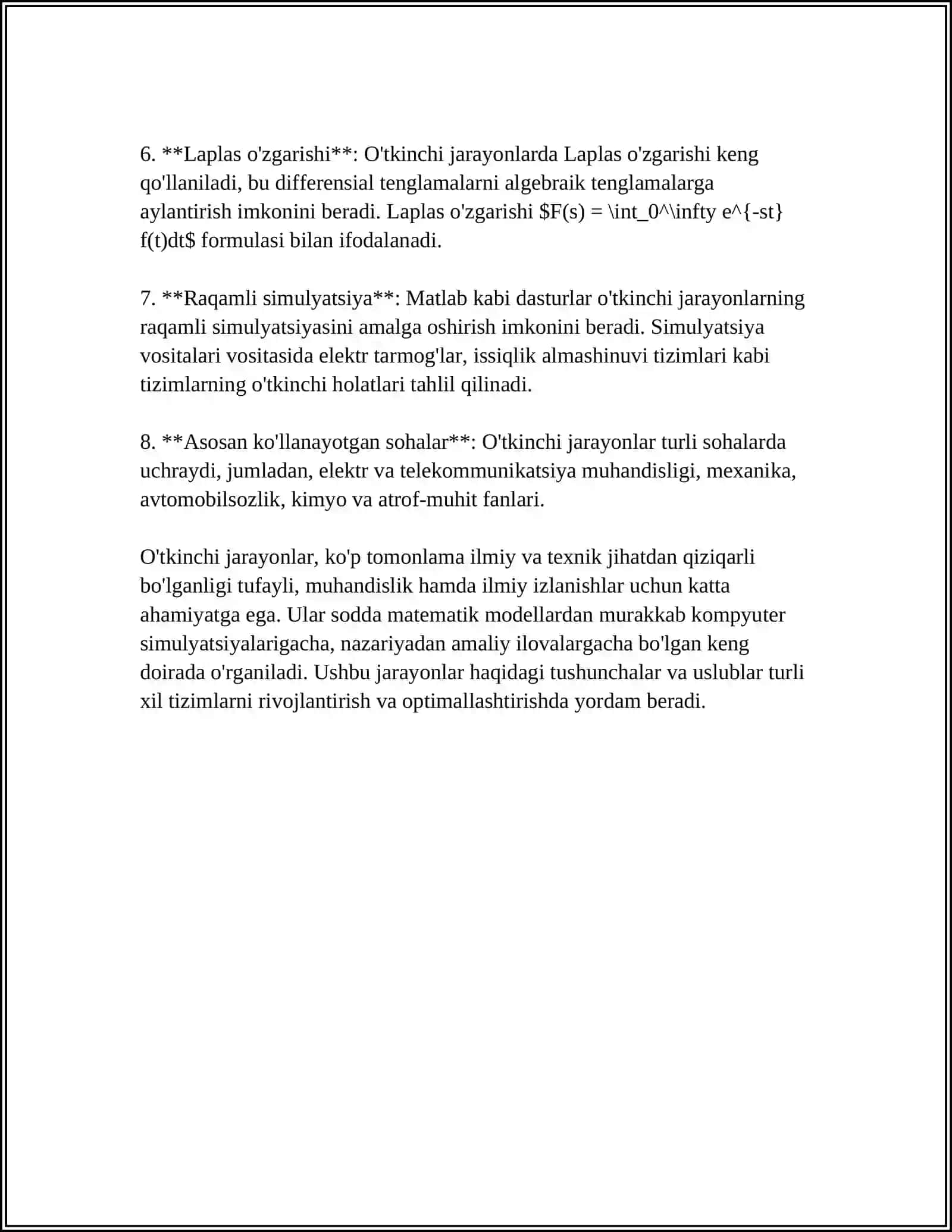ELEKTR ZANJIRLARIDA O‘TKINCHI JARAYONLAR 4