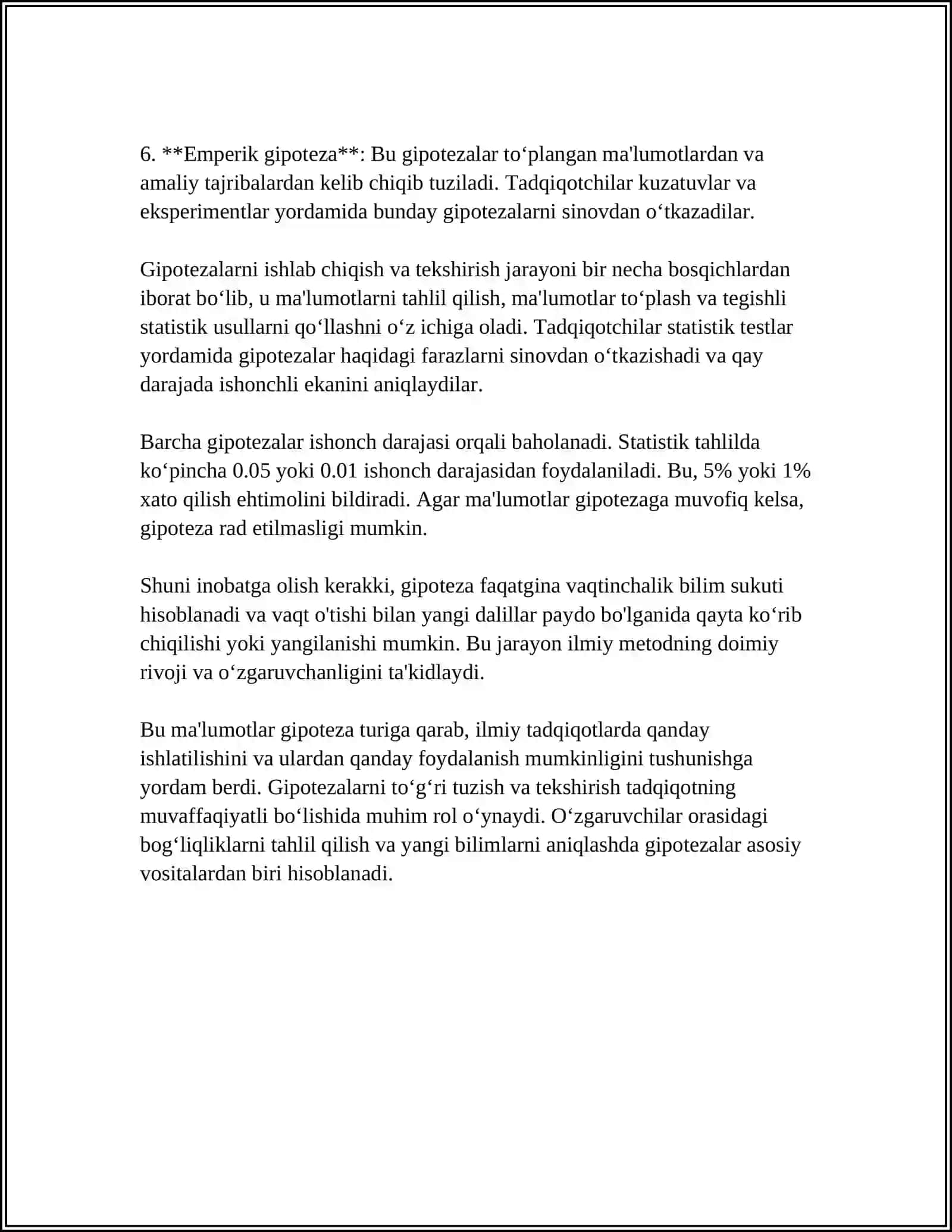 GIPOTEZALAR.ILMIY MATNNI TUGATISH 4