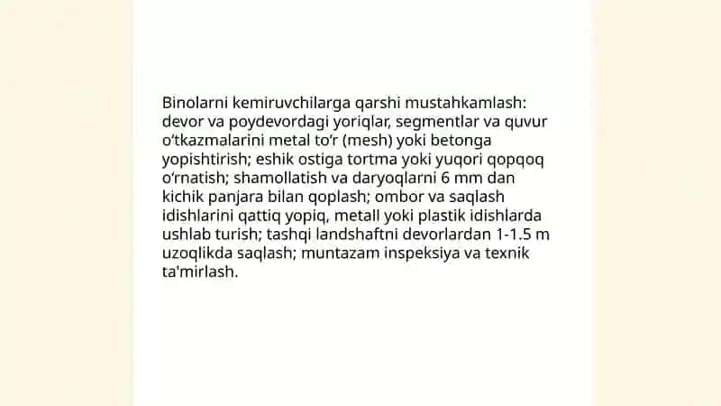 Chorvachilik obektlarida uchrashadigan kemiruvchilarga qarshi kurash choralari 4
