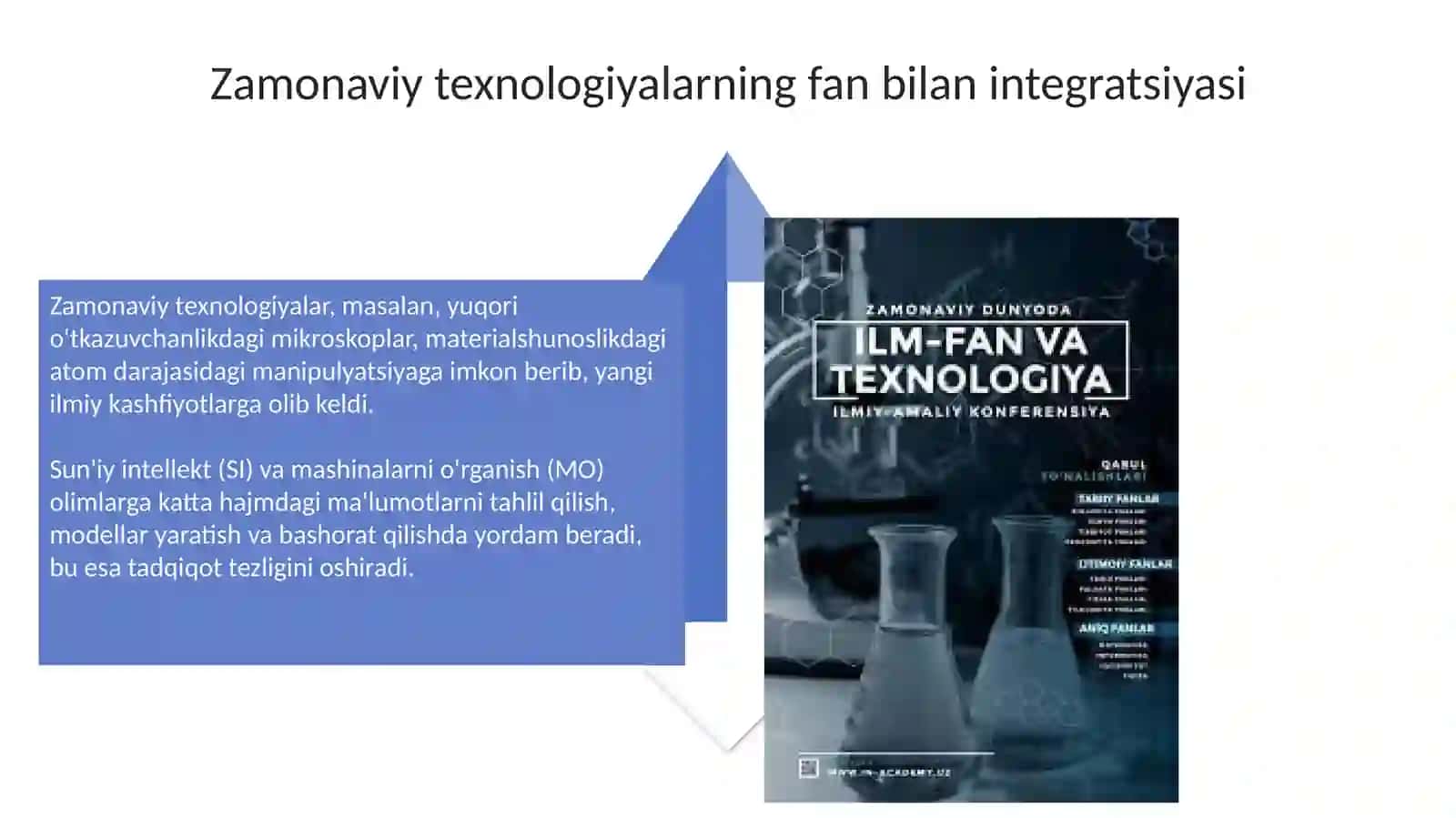 Zamonaviy dunyoda fanning o`rni va roli 4