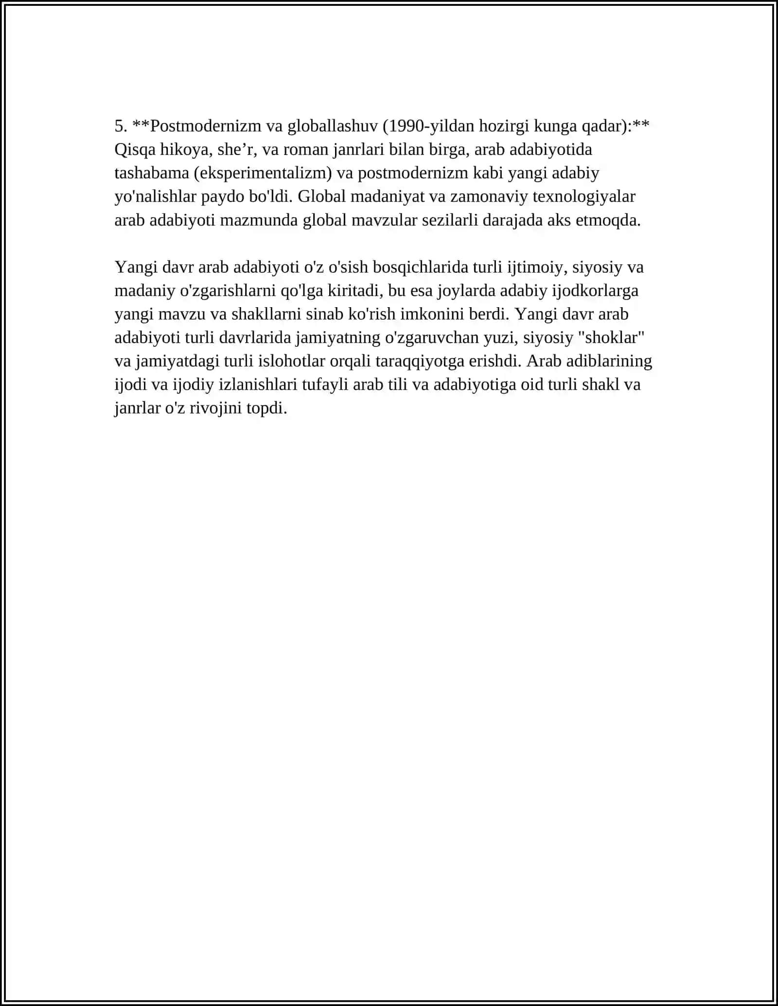 YANGI DAVR ARAB ADABIYOTI HAQIDA 4