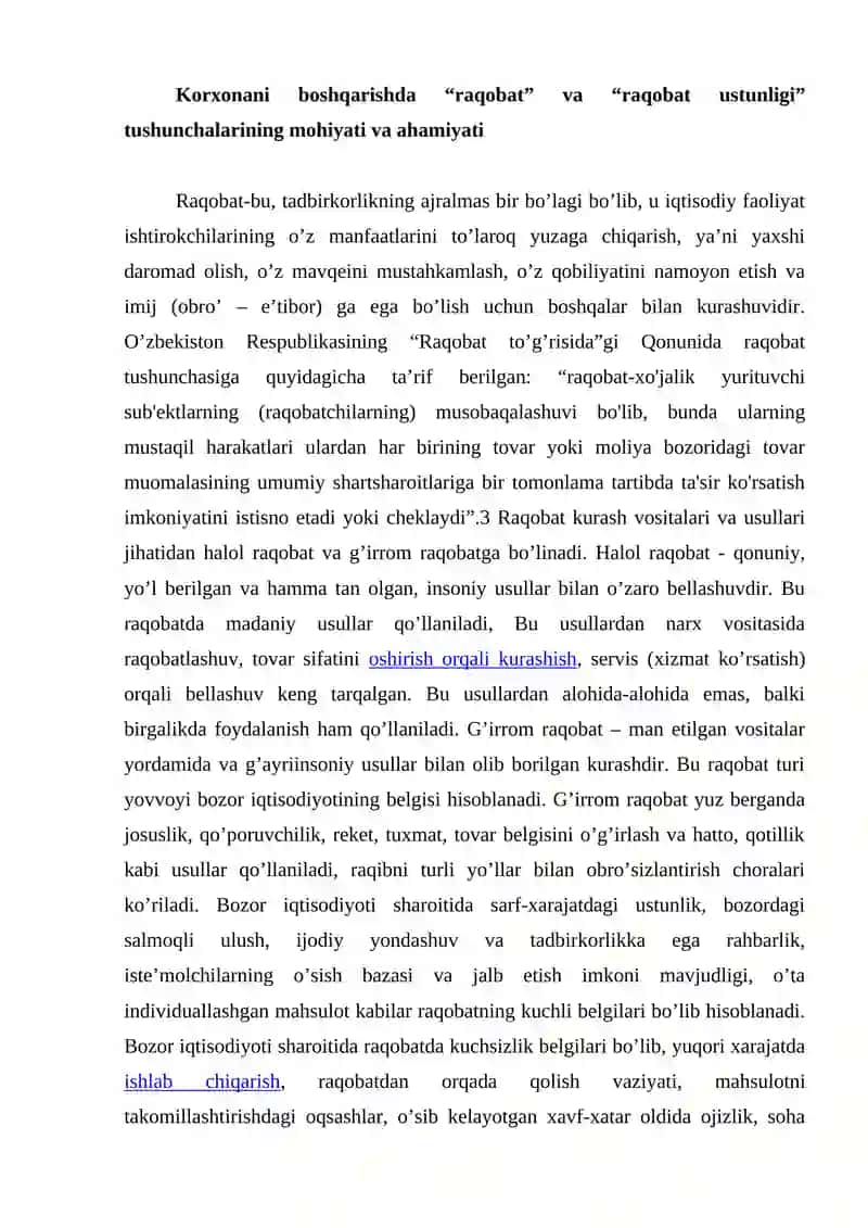 Raqobat va Yakkaxonlik 4