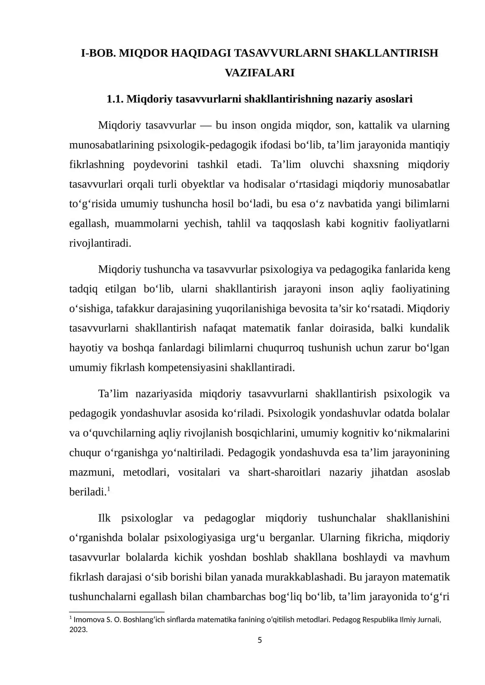 Miqdor haqidagi tassavurlarni shakillantirish vazifalari. Kichik guruhda miqdoriy gʻoyalarni shakllantirish metodikasi 4