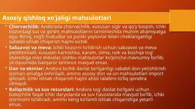 Andoradavlatning jahon iqtisodiyoti daoziqovqat muammoasi 4