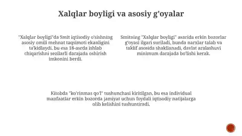 Adam Smit va uning iqtisodiy g'oyalari 4