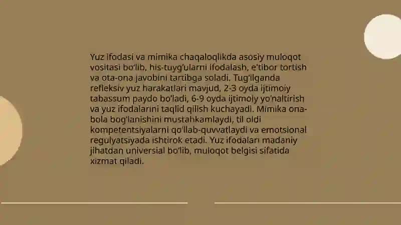 Chaqaloqlik davridagi muloqot 4