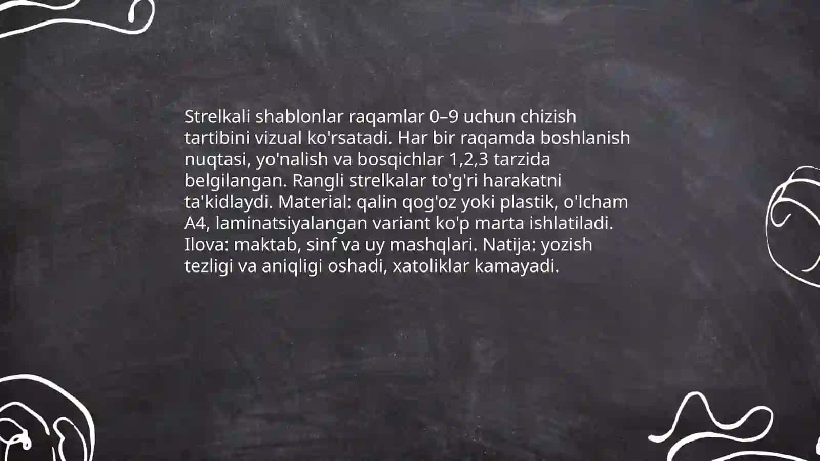 Matematik raqamlarni husnixat bilan yozishga o'rgatishda ko'rgazmali qurollardan foydalanish 4