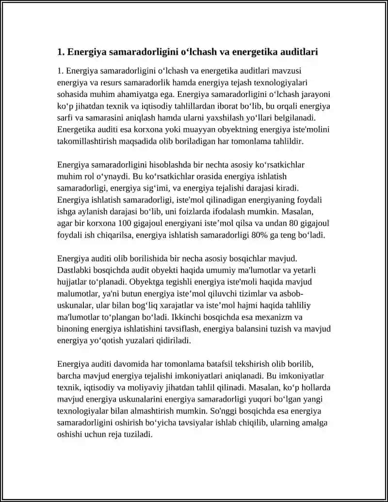 ENERGIYA VA RESURS SAMARADORLIK. ENERGIYA TEJAMKOR TEXNOLOGIYALAR 4