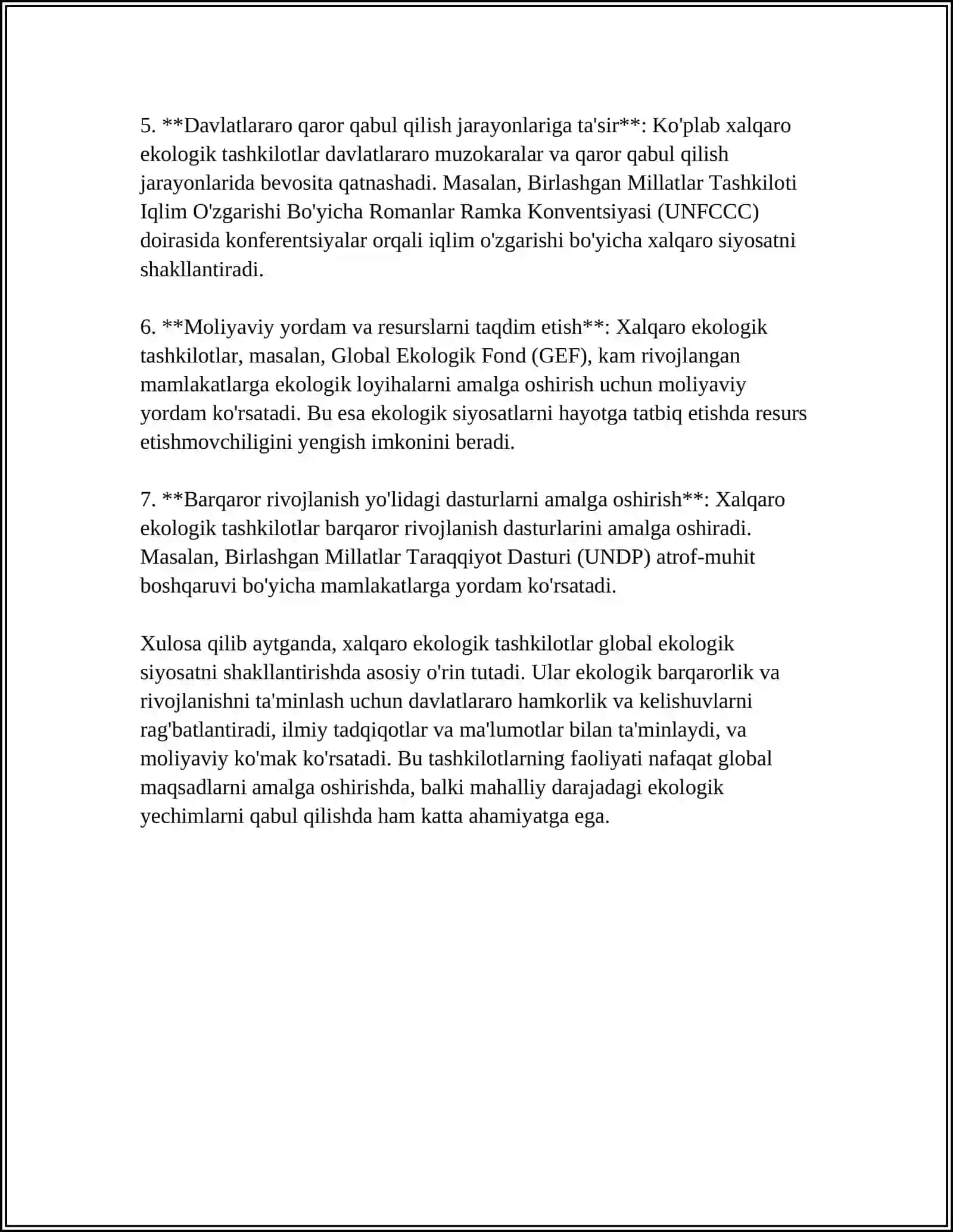 XALQARO EKOLOGIK TASHKILOTLARNING ROLI VA FAOLIYATI 4
