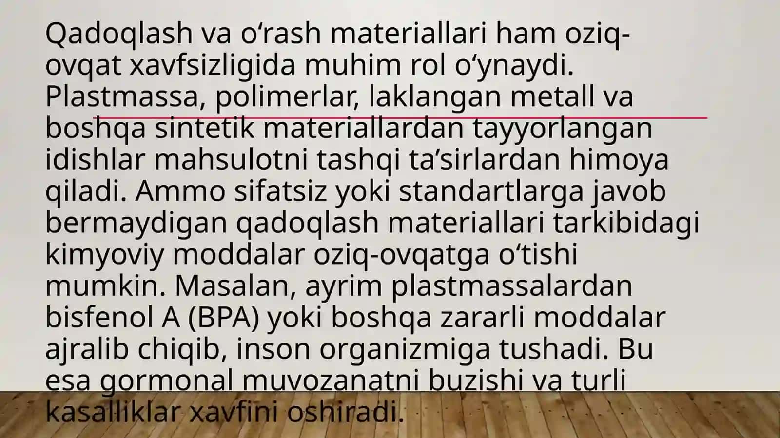 Sintetikoziq-ovqat mahsulotlari va qadoqlash-o‘rash materiallari 4