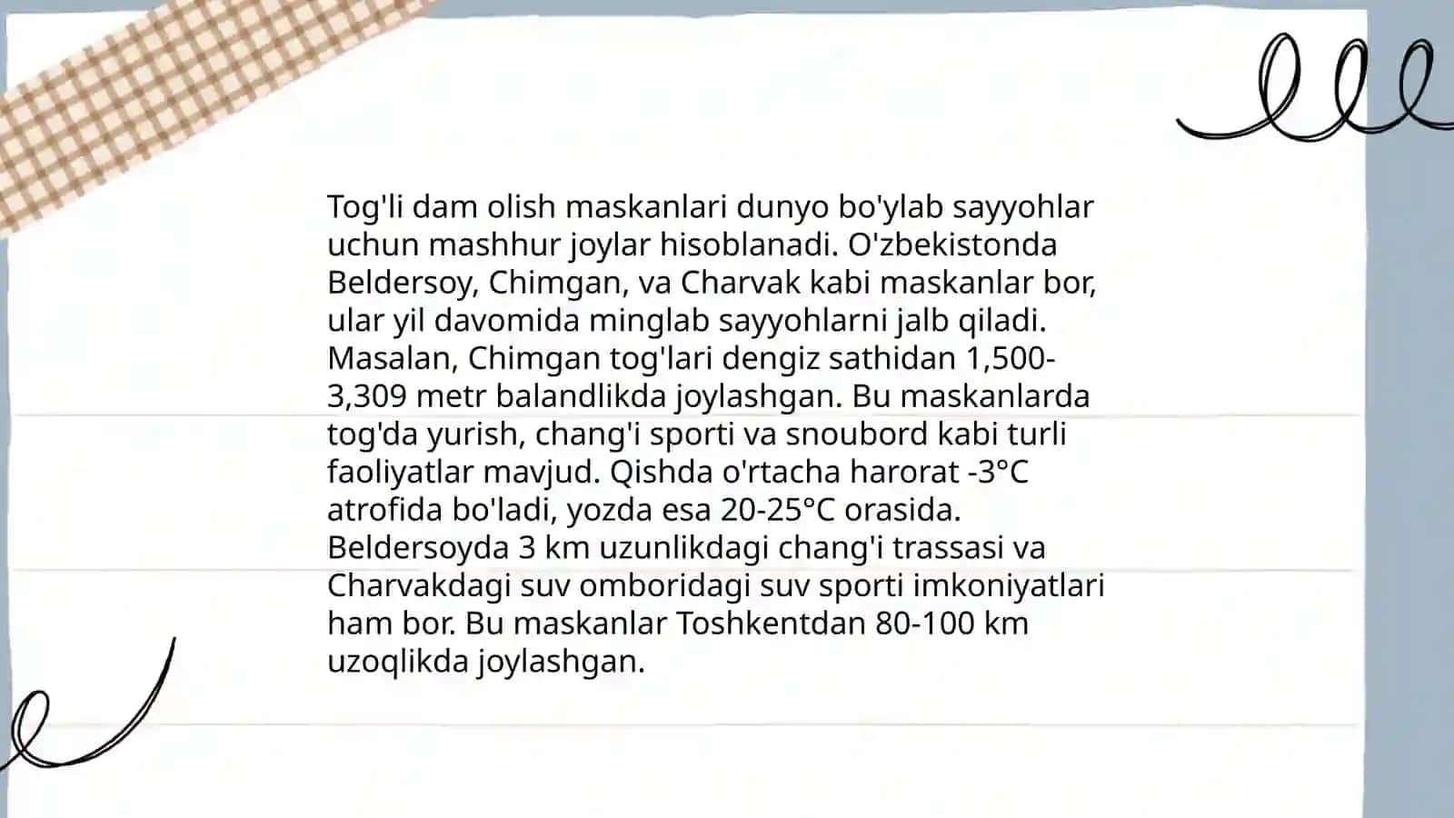 Dam olish maskanlar 4