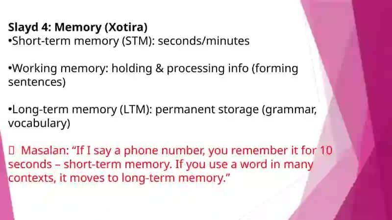 Cognitive Factors in Language Learning 4