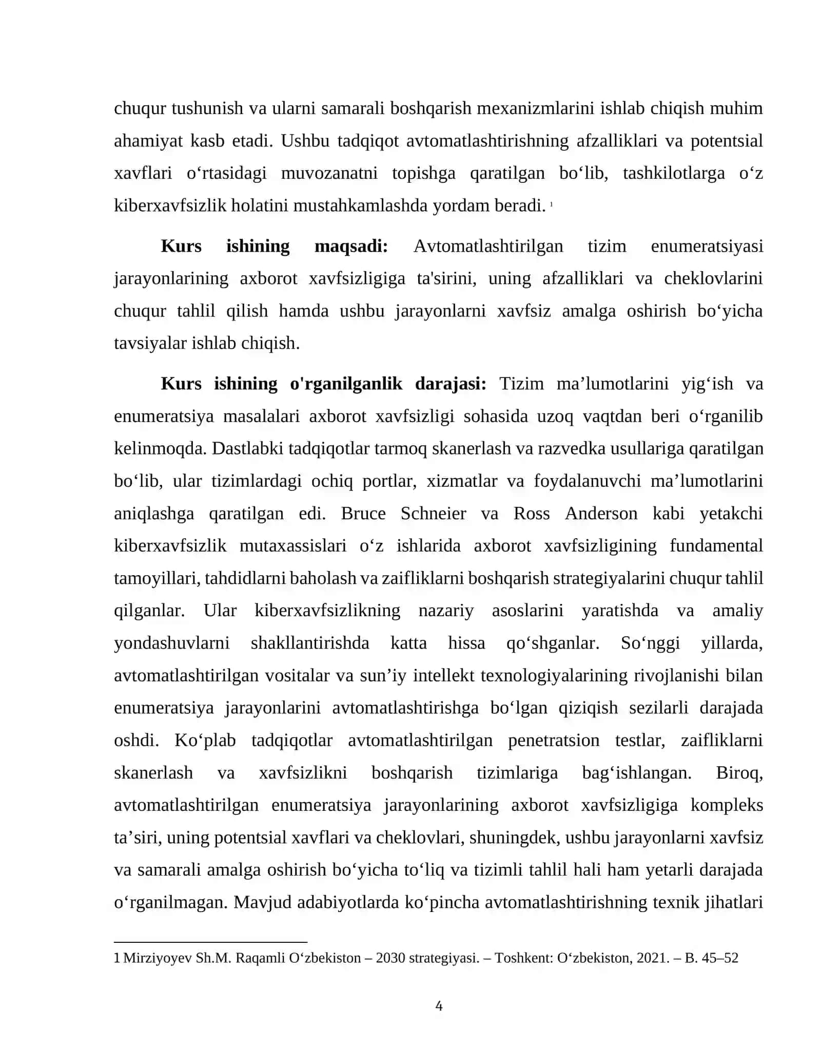 "TIZIM MA’LUMOTLARINI YIG‘ISH (ENUMERATSIYA) JARAYONINI AVTOMATLASHTIRISHNING XAVFSIZLIKKA TA’SIRI VA CHEKLOVLARI" 4