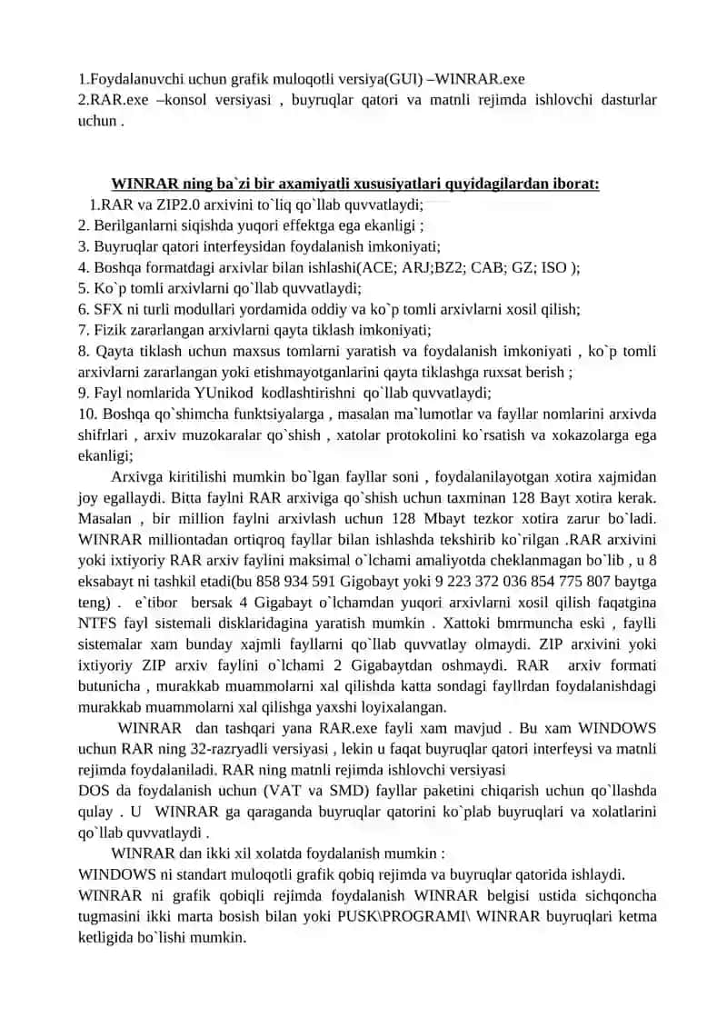 Arxivatorlar va fayllarni arxivlash 4