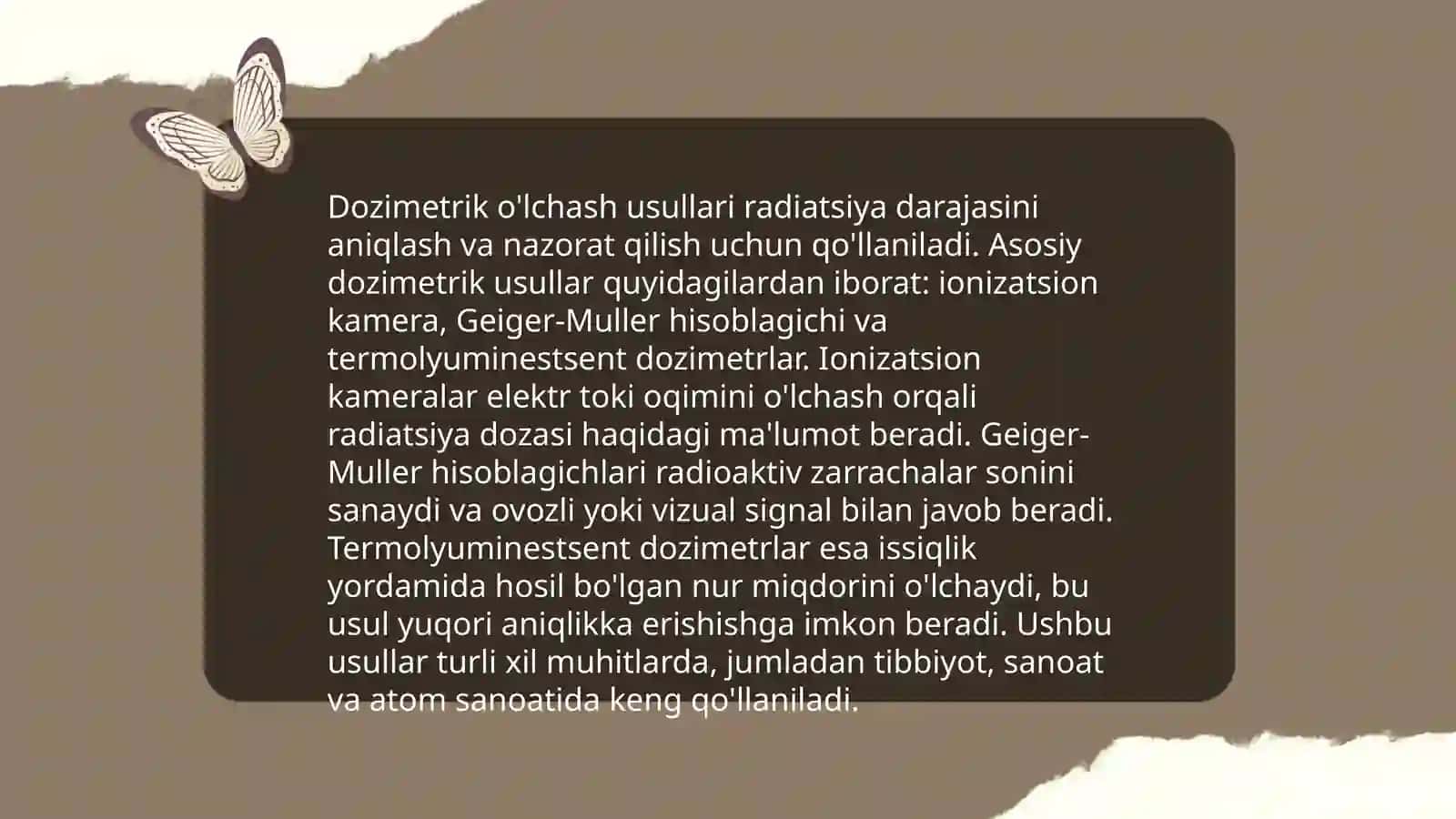 Radiatsion energiya yutilishini dozimetrik baholash 4