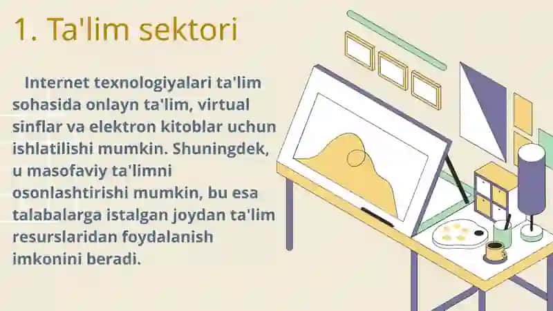 Milliy iqtisodiyotning turli soha va tarmoqlarida internet texnologiyalaridan foydalanish yo‘llari 4
