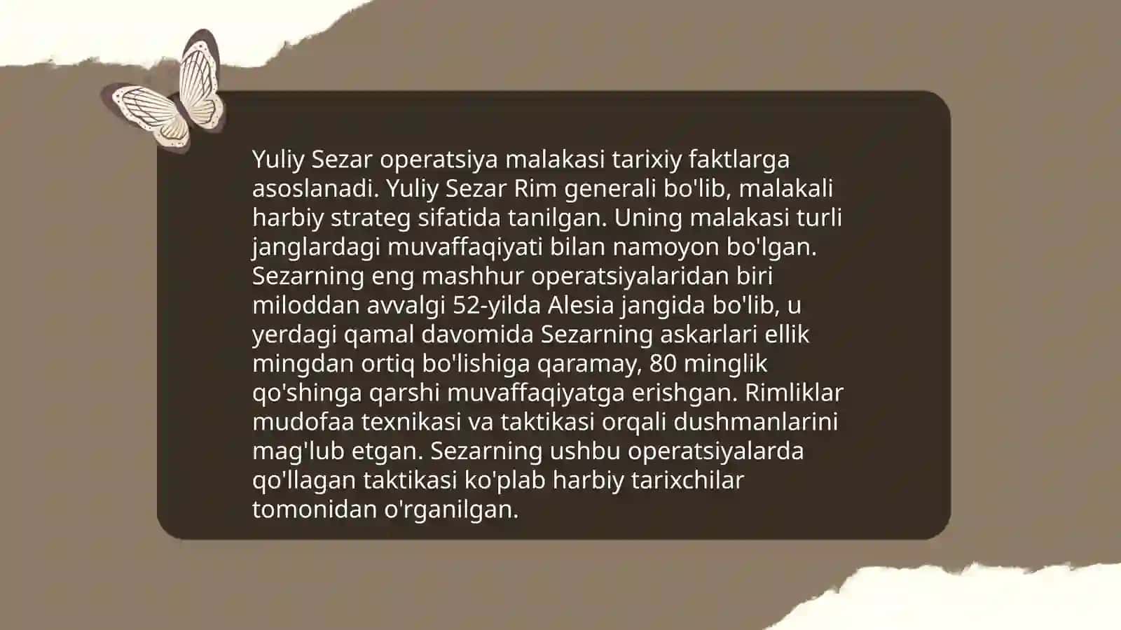 Yuliy Sezir operasi tarixi 4