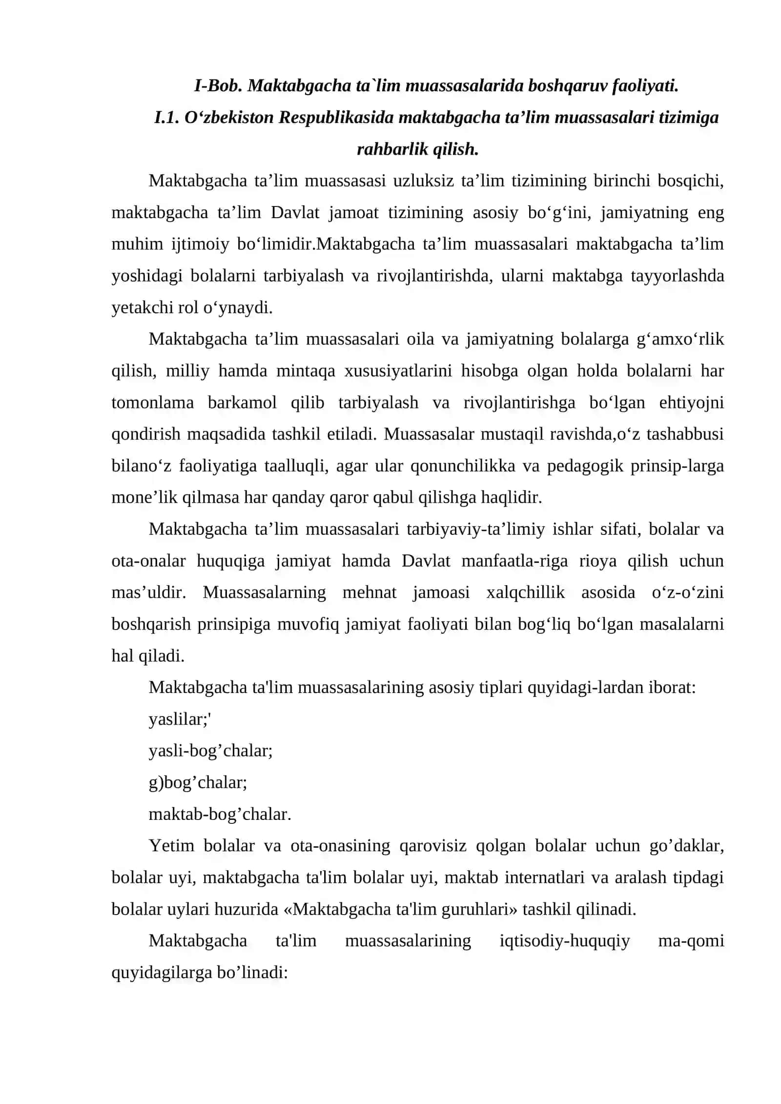 Maktabgacha ta’lim muassasasi raxbari va uning boshqaruv mahorati 4
