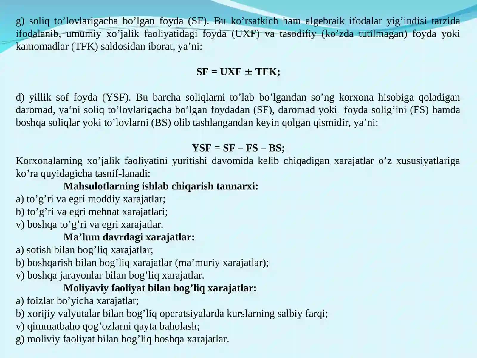 Kichik biznes va tadbirkorlik sub’ektlarining moliyaviy faoliyatini tahlili 4