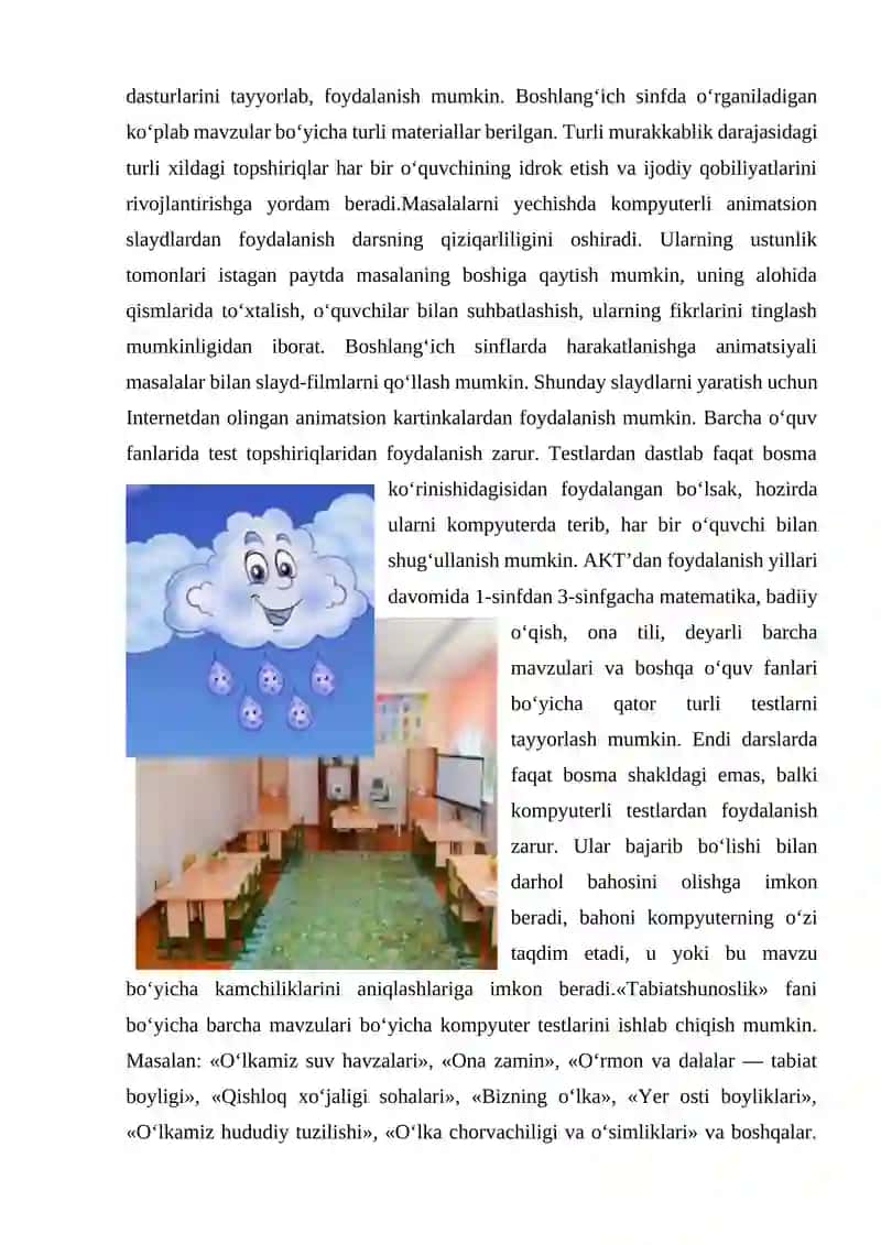 Ko’rgazmali qurollar yaratishda AKTdan foydalanish. Biologiyada ko’rgazmali qurollar tayyorlash klas 4