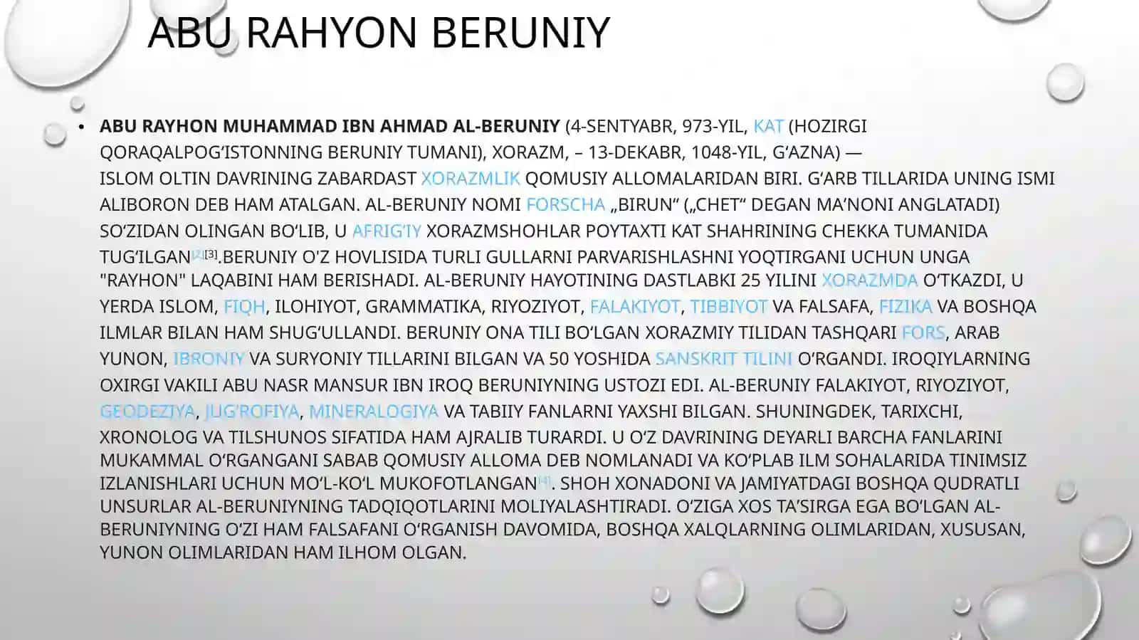 Sharq Allomali Ilmiy Merosi fanidan Mustaqil ishi. Abu Rayhon beruniy 4