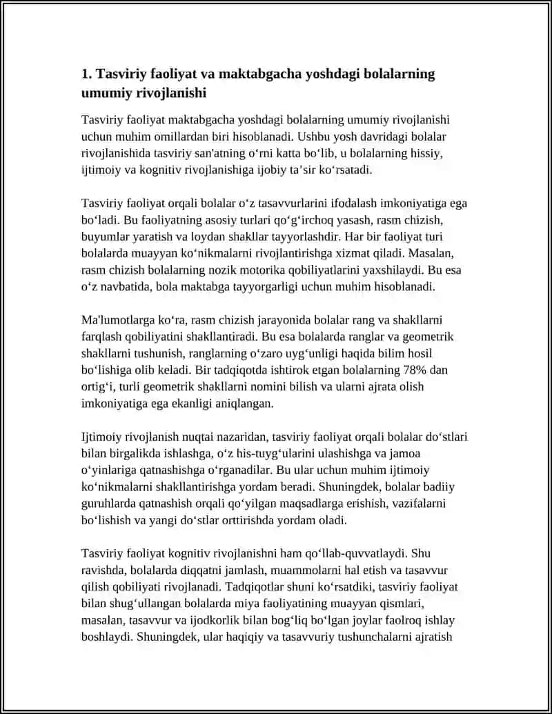 MAKTABGACHA YOSHDAGI BOLALARNI HAR TOMONLAMA RIVOJLANISHDA TASVIRIY FAOLIYAT TURLARI 4