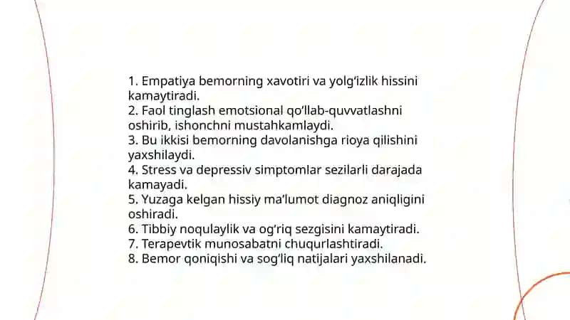 Muloqot: shifokor va bemor muloqotining psixologik xususiyatlari 4