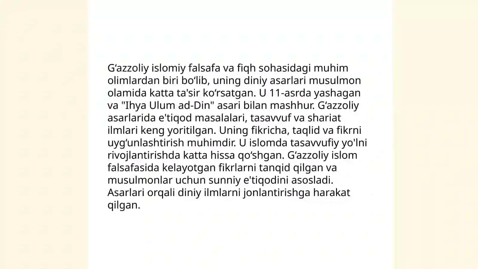 Din va hurfikrlik(Berdyaevning diniy hurfikirlik haqidagi gʻoylalarini Gʻazzoliy gʻoylalari bilan qiyoslash) 4