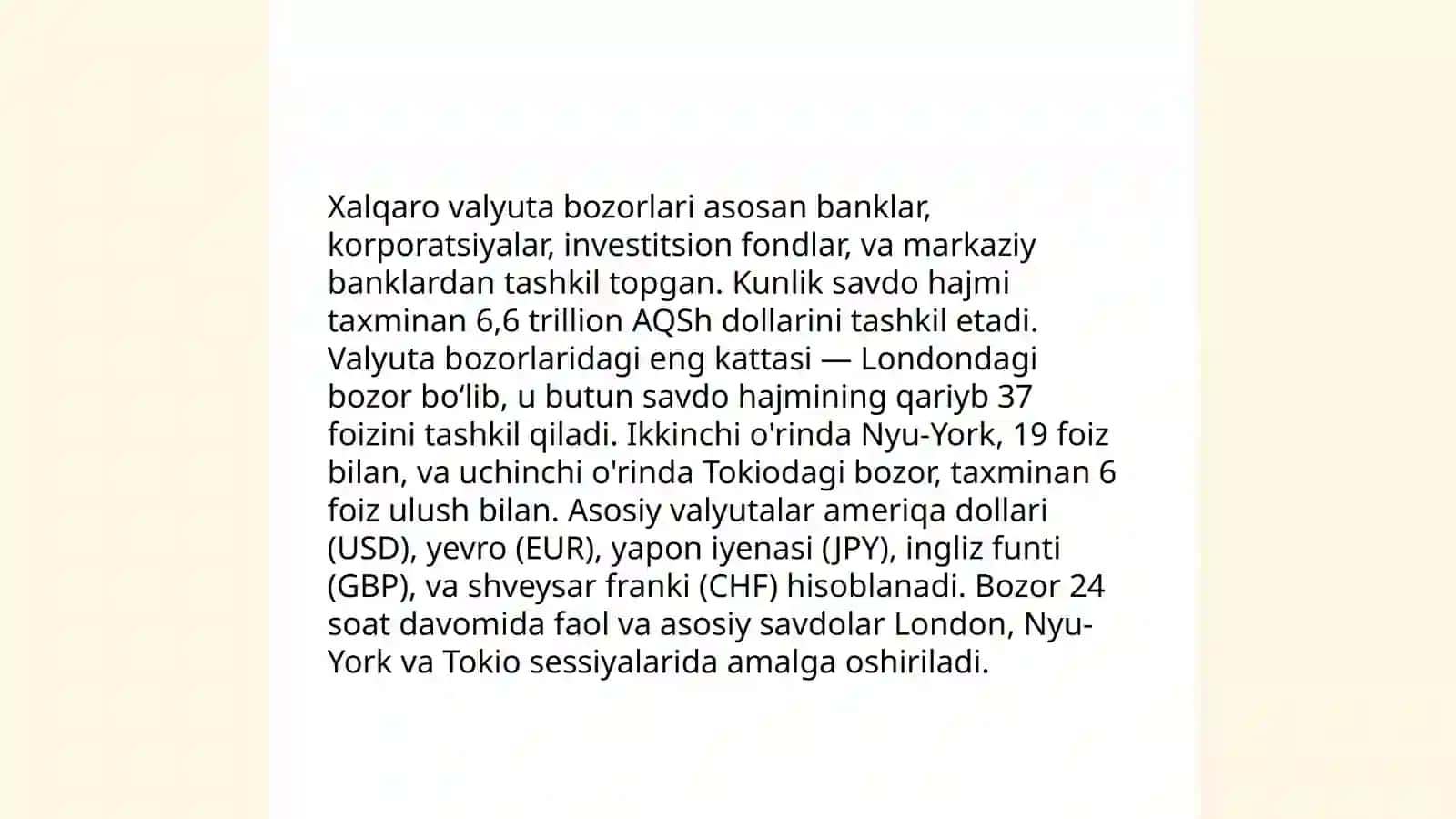 Xalqaro moliyaviy bozorlar va ularning turlari 4