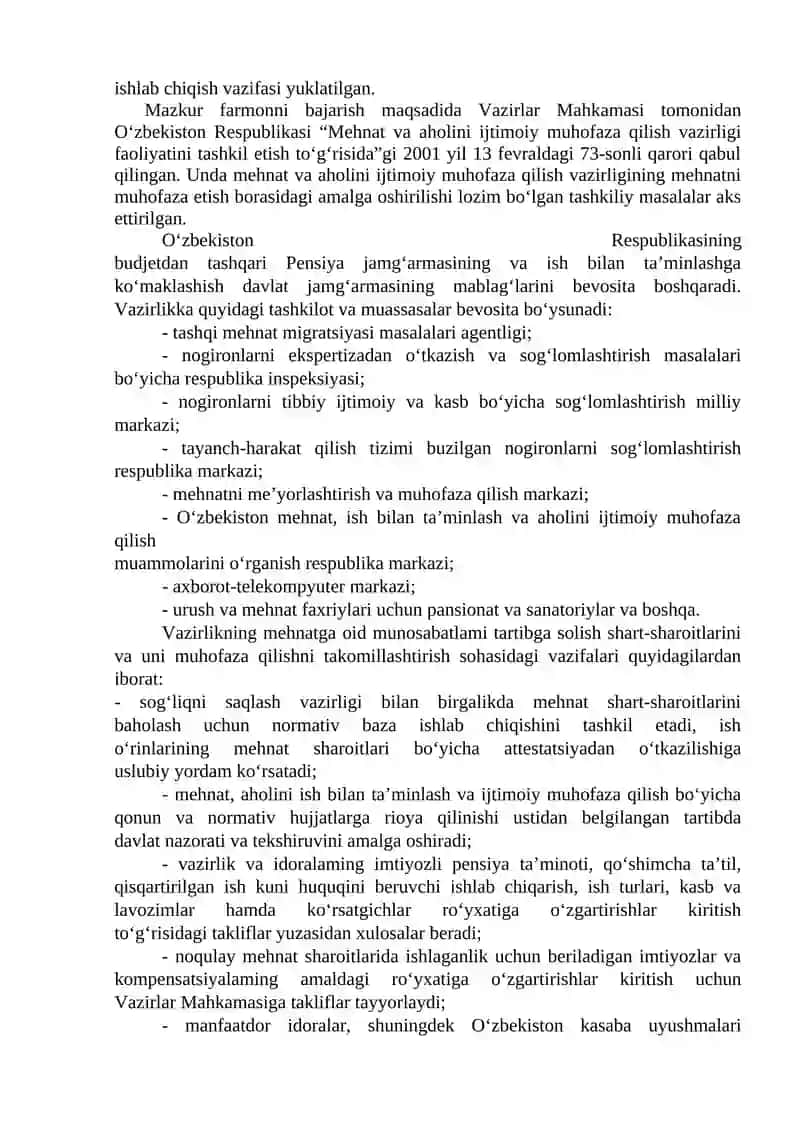 Mehnatni muhofaza qilish va xavfsizlikning huquqiy meyoriy asoslari 4