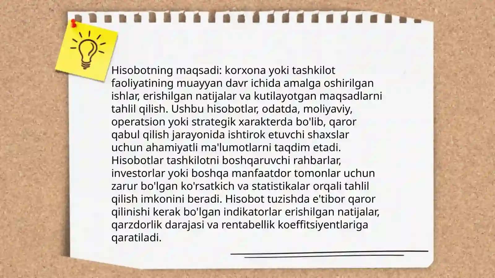 Hisobot tayyorlash va ustida ishlash 4