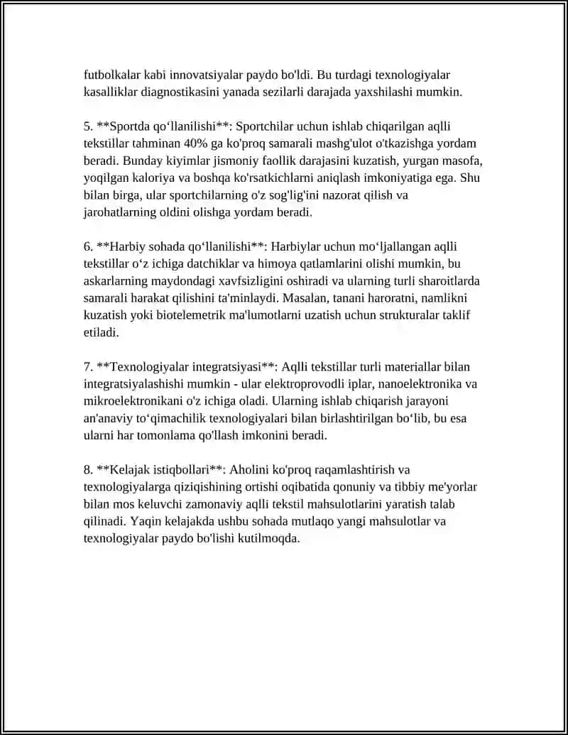 Toʻqimachilikda aqlli tekstillar va kiyiladigan elektronika 4