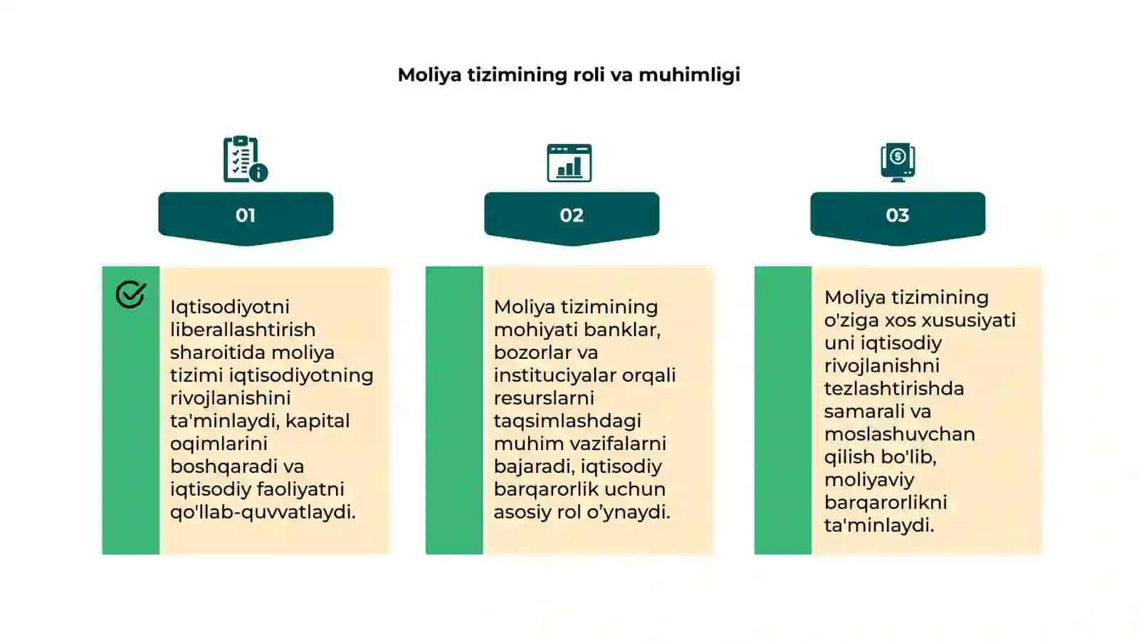 Iqtisodiyotni liberallashtirish sharoitida moliya tizimining mohiyati va o'ziga xos xususiyati 4