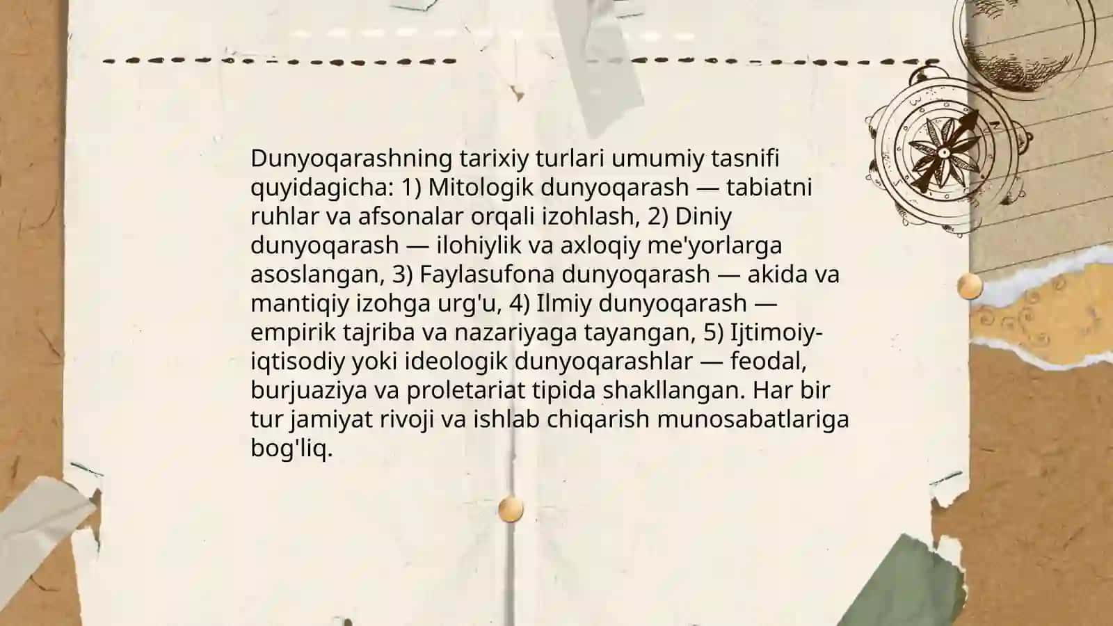 Dunyoqarash va uning tarixiy turlari 4