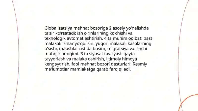 JAHON IQTISODIYOTI GLOBALLASHUVI MUAMMOLARINING OQIBATLARI VA HAL ETISH YOLLARI 4