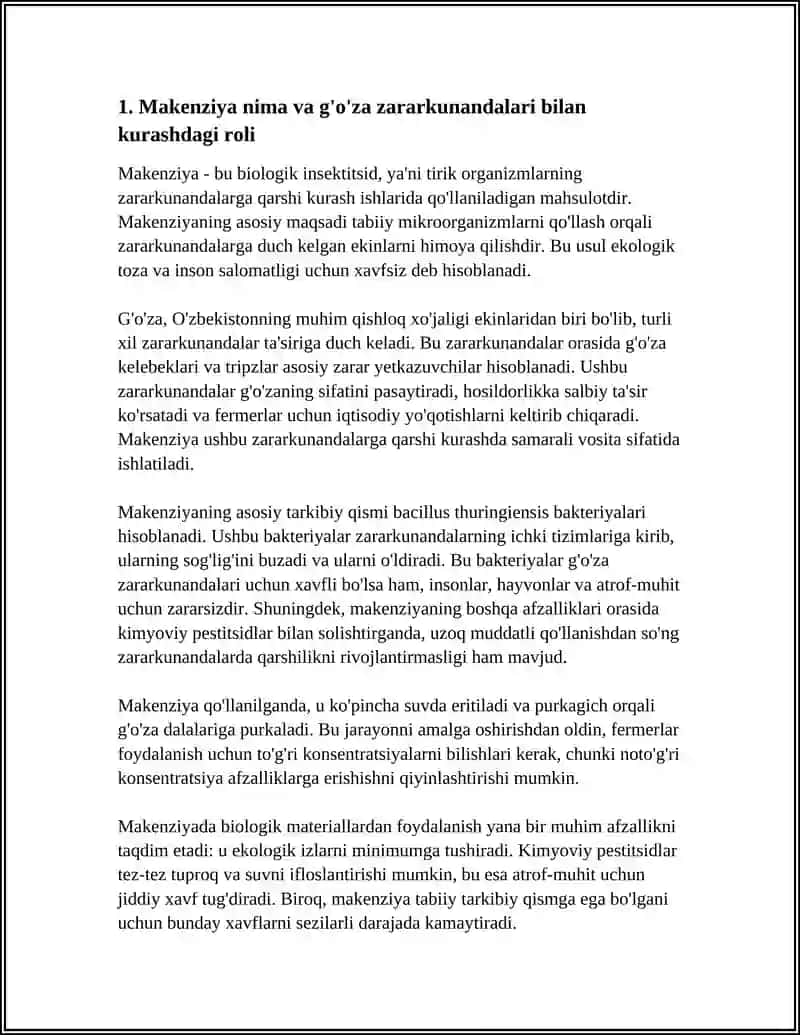 MAKENZIYANI G'O'ZA ZARARKUNANDALARIGA QARSHI QO'LLASH 4