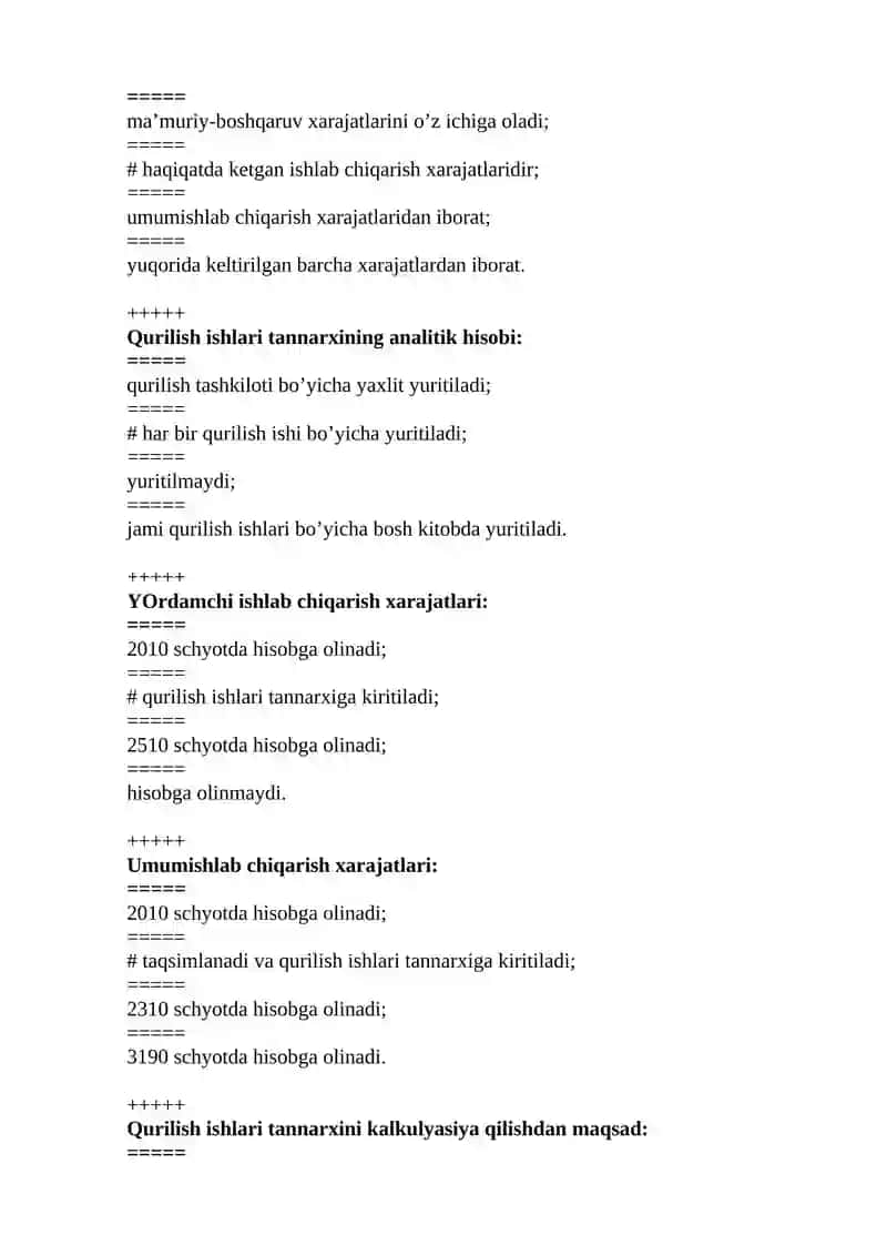 Qurilish tashkilotlarida buxgalteriya hisobining xususiyatlari 4