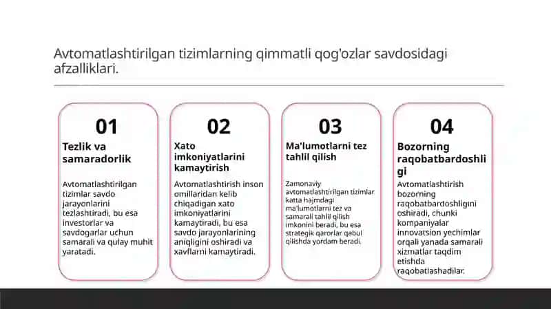 Qimmatli qog'ozlar bozorining avtomatlashtirilishi 4