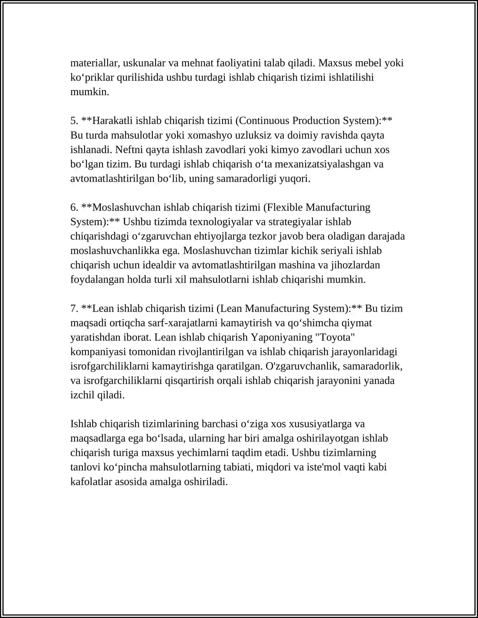 ISHLAB CHIQARISH TIZIMLARI VA ULARDAGI FARQLAR 4