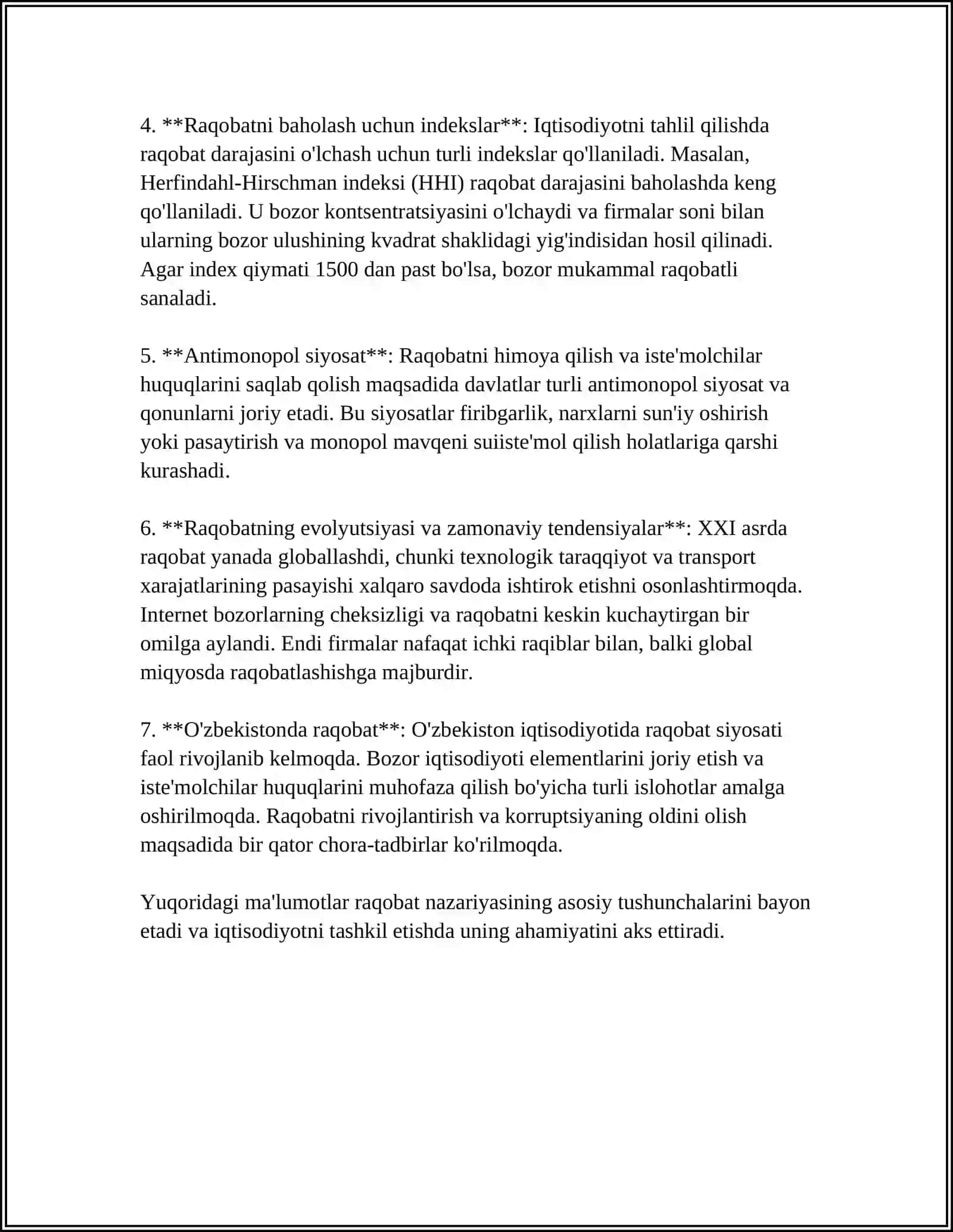 RAQOBATNING MOHIYATI, SHAKLLARI, USULLARI VA TURLARI 4