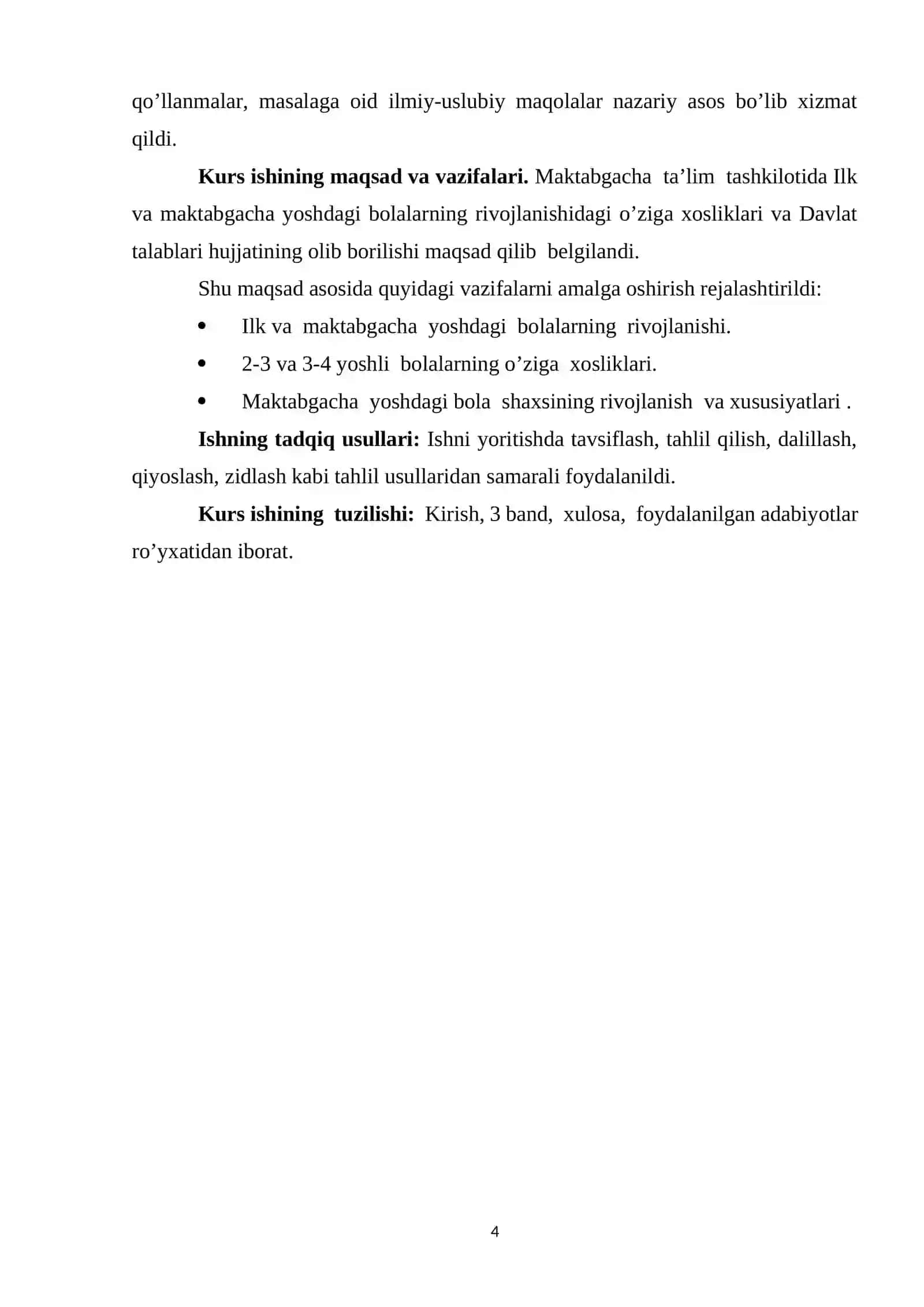 Maktabgacha yoshdagi bolalarning rivojlanishi va ta’lim-tarbiyaning o’ziga xosligi 4