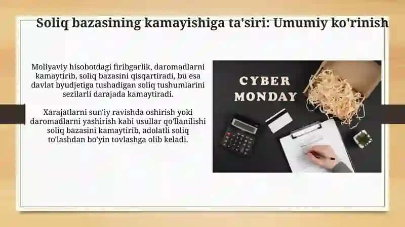 Moliyaviy hisobot firibgarligi: soliq solinadigan bazani pasaytirish omili sifatida 4