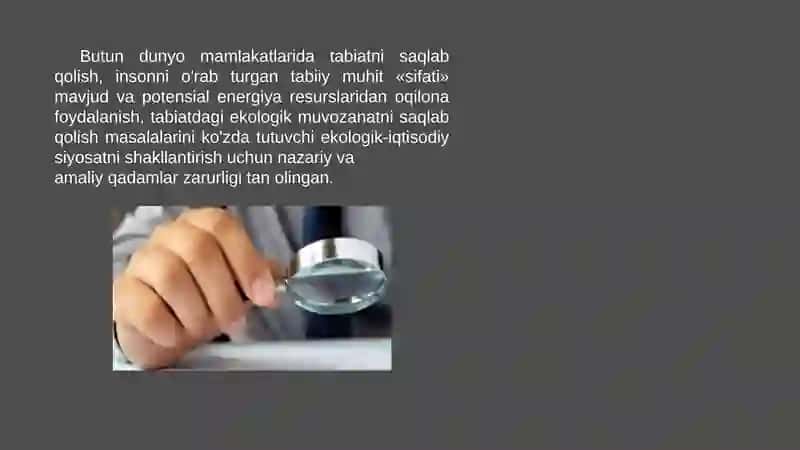 Ekologik xavfsizlikning asosiy yo'nalishlari. Ekologik ekspertiza 4