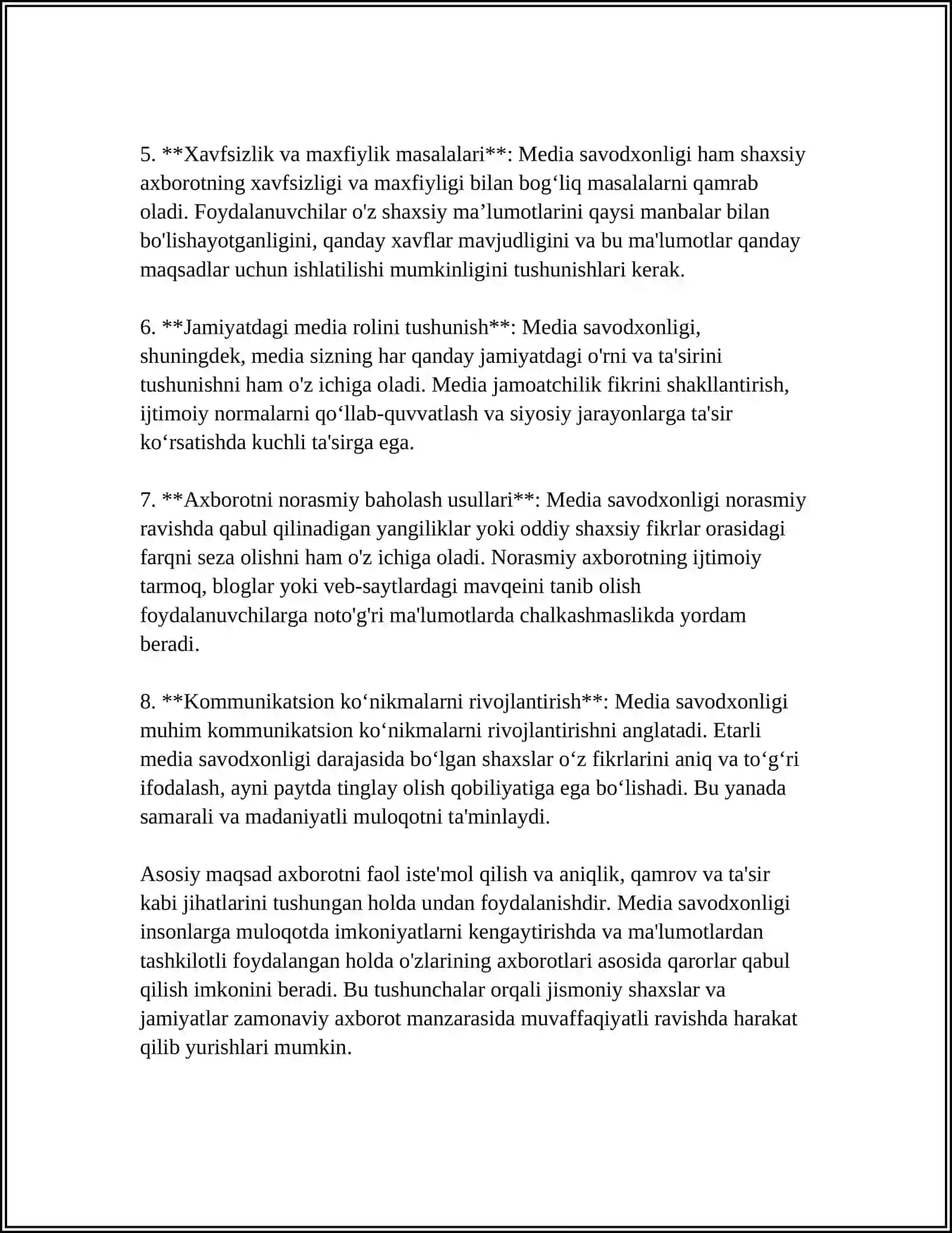 MEDIA SAVODXONLIK TUSHUNCHASI VA UNING AHAMIYATI 4