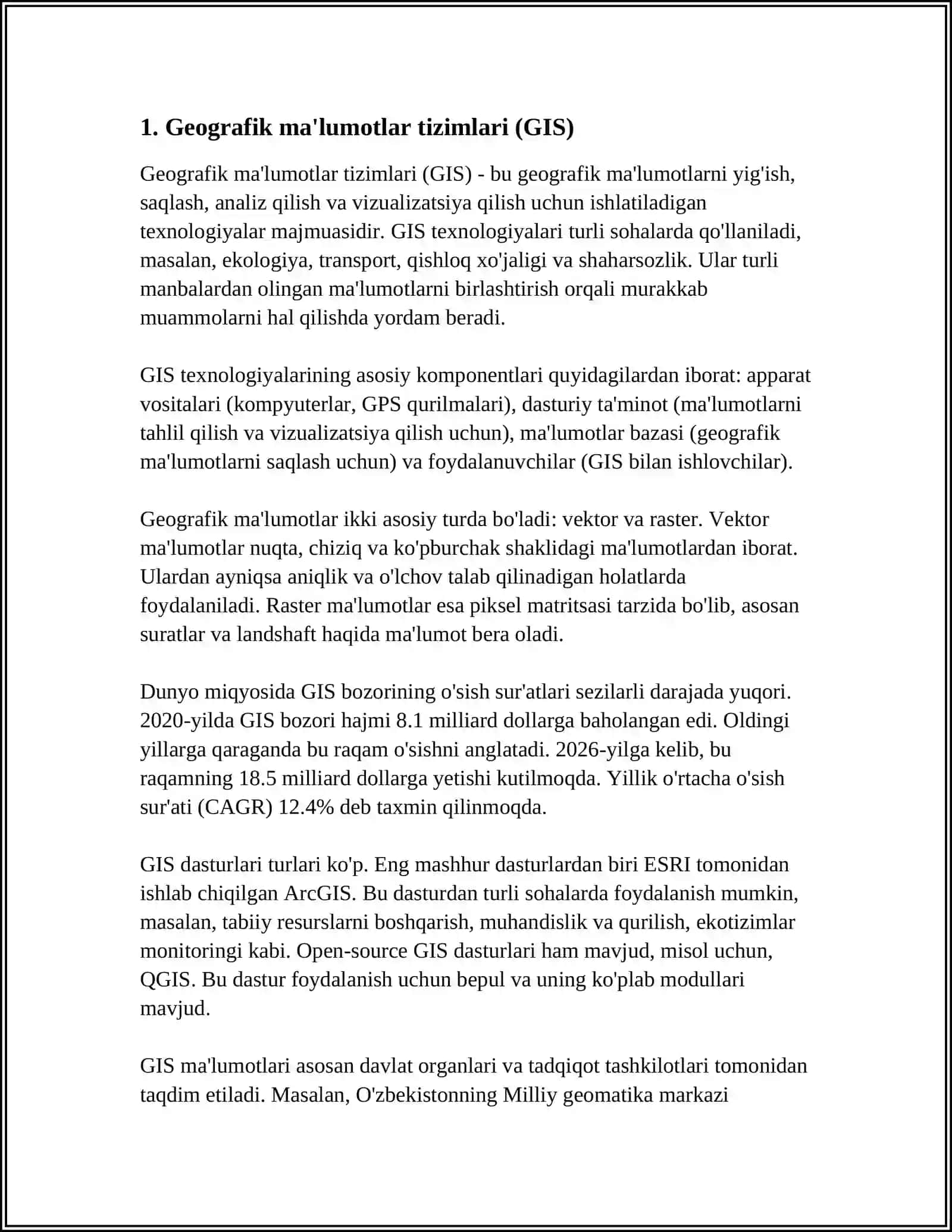 GLOBAL JOYLASHISH TIZIMLARINI VA GEOAXBOROT TIZIMLARINI OʻRGANISH 4