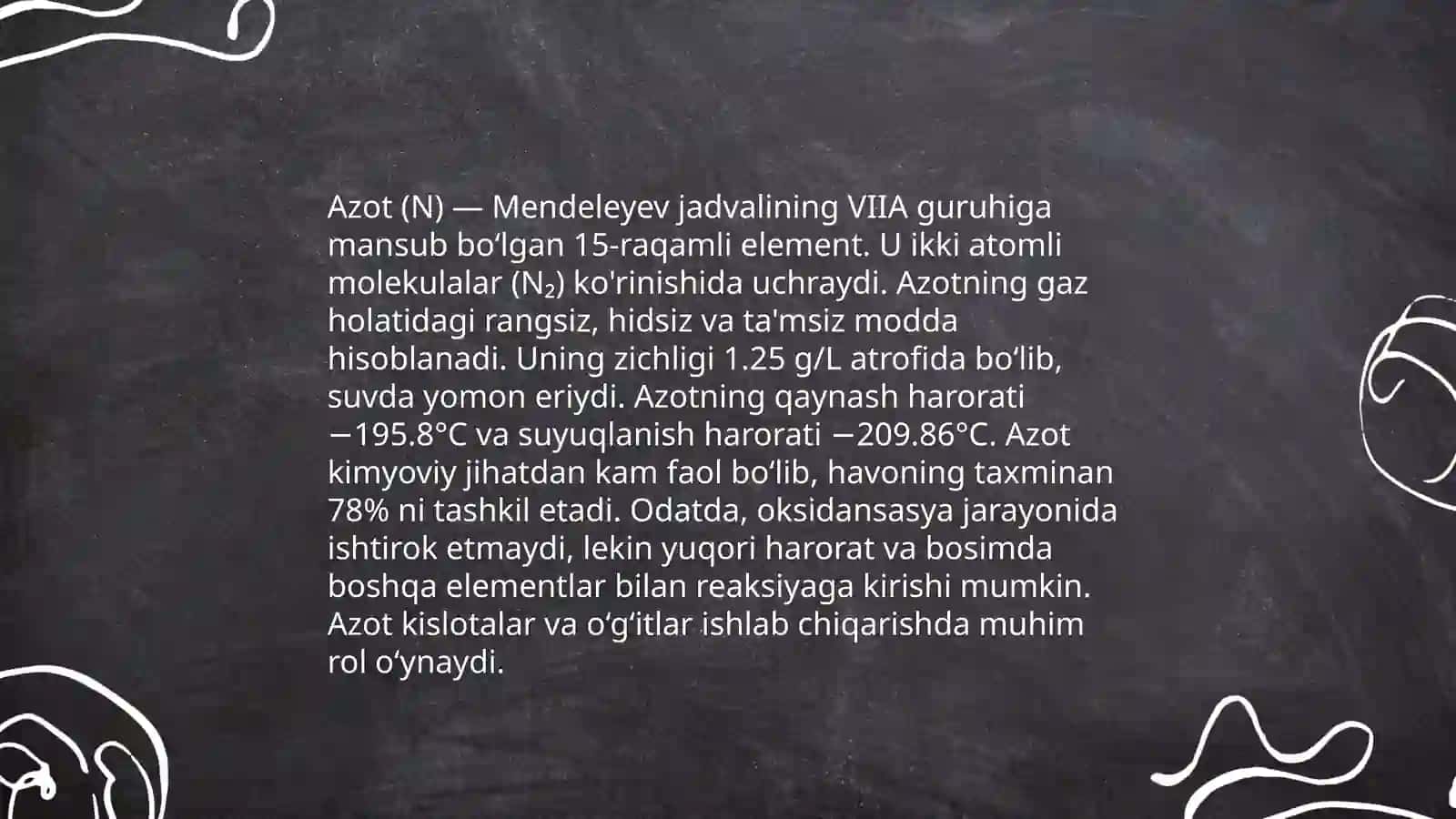 Azot Guruhchasi Elementlari 4