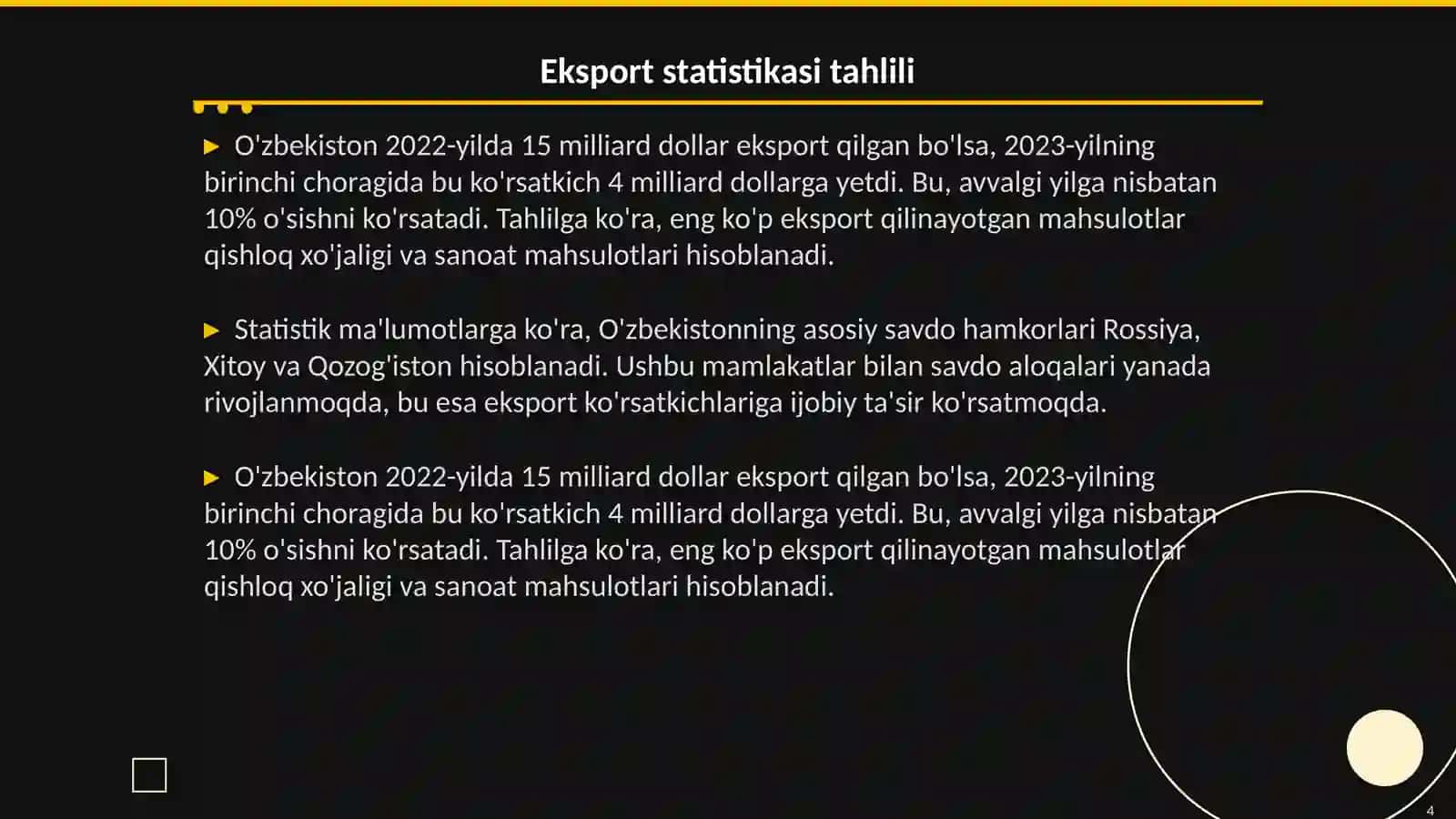 Eksport operasiyalari tahlili 4