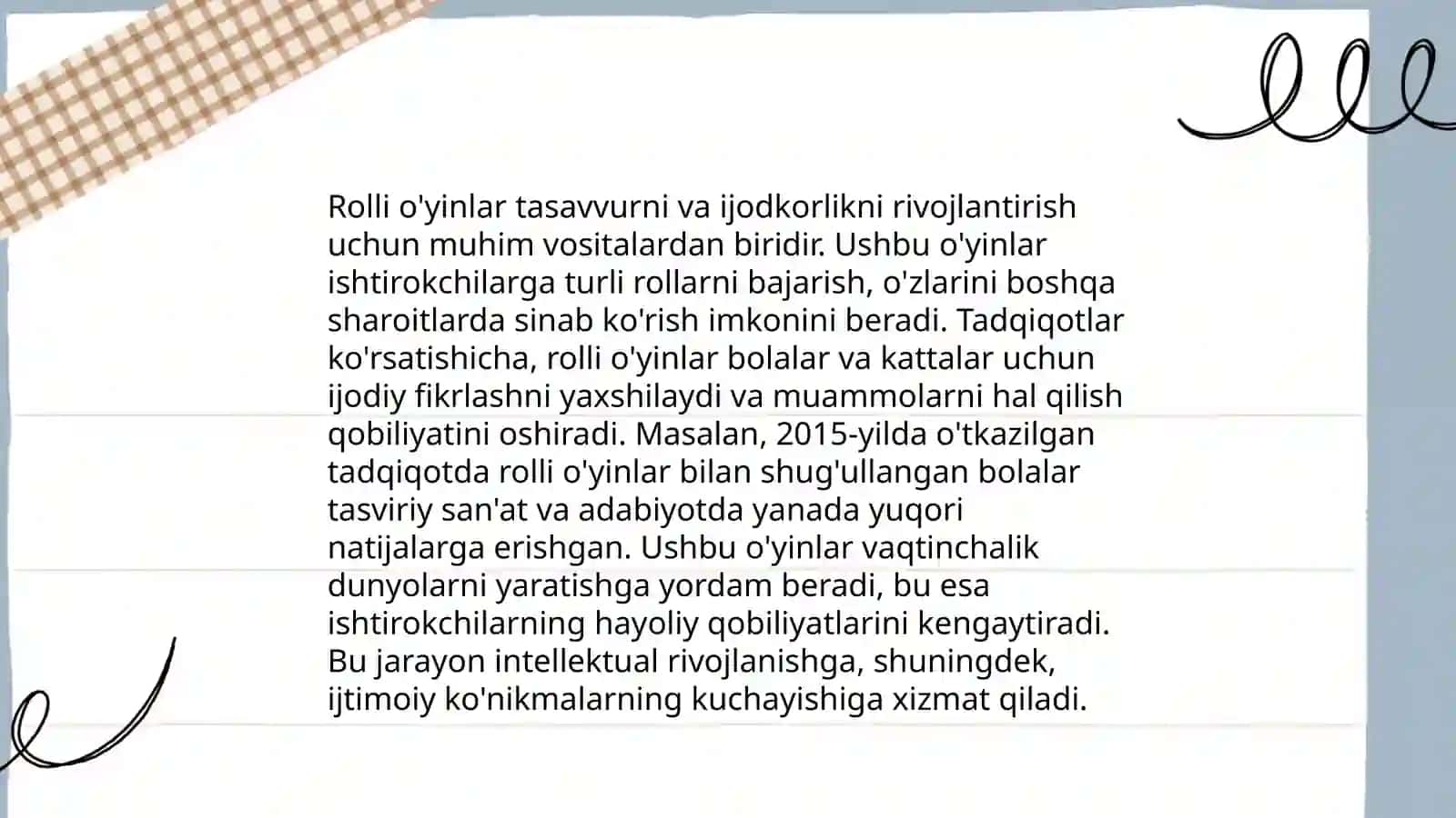 Oyinning maktabgacha yosh davrida psixik rivojlanishda tasiri 4